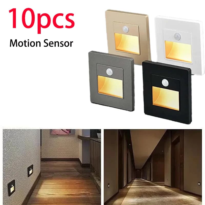 Sensor de movimento luz AC110V-240V infravermelho indução do corpo humano noite footlight led pir sensor escada corredor foyer iluminação