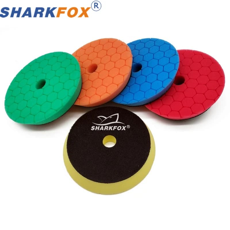 Almofadas de polimento Sharkfox conjunto multicor para polimento de carros