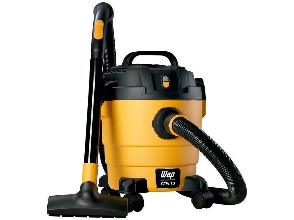 Aspirador de pó e água WAP GTW 10 amarelo com detalhes pretos e mangueira flexível
