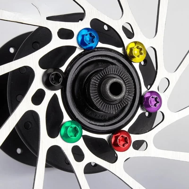 12 peças de parafusos de rotor de freio a disco de bicicleta em várias cores