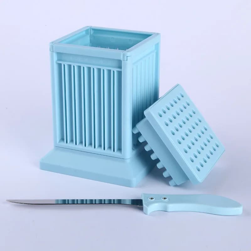 Kit de fabricante de espeto de carne com 49 buracos, ferramenta de corte azul