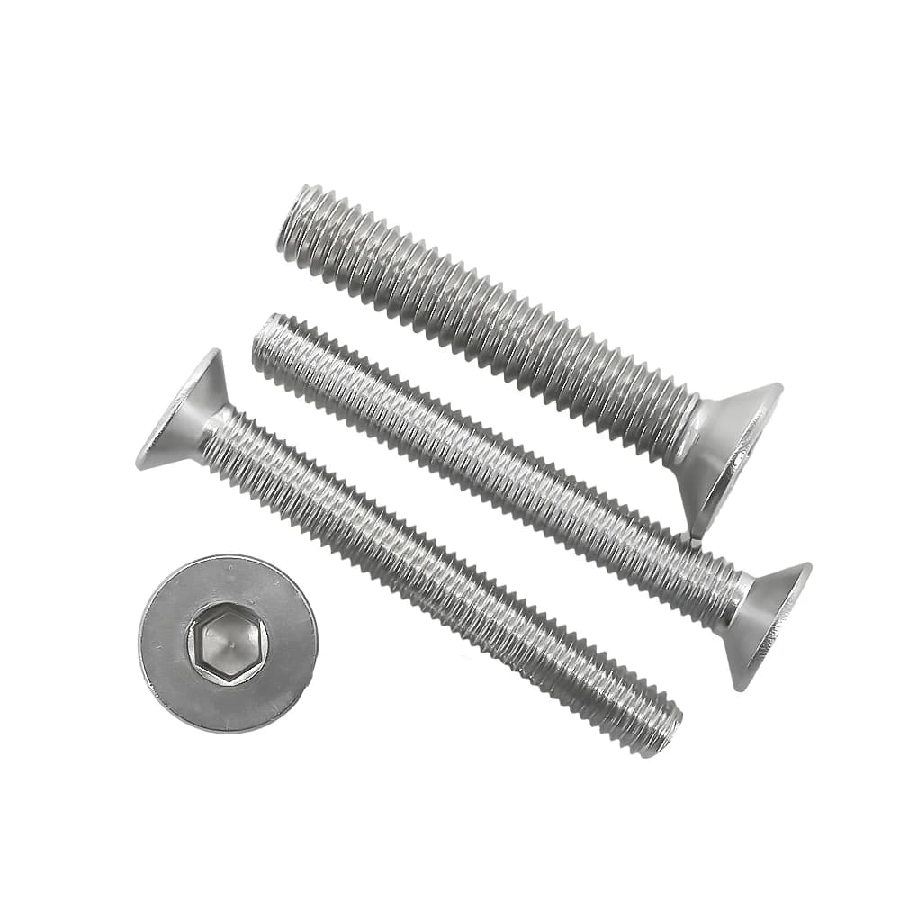 Kit parafuso sextavado cabeça chata em aço inox 304 prata para motocicleta tamanhos variados