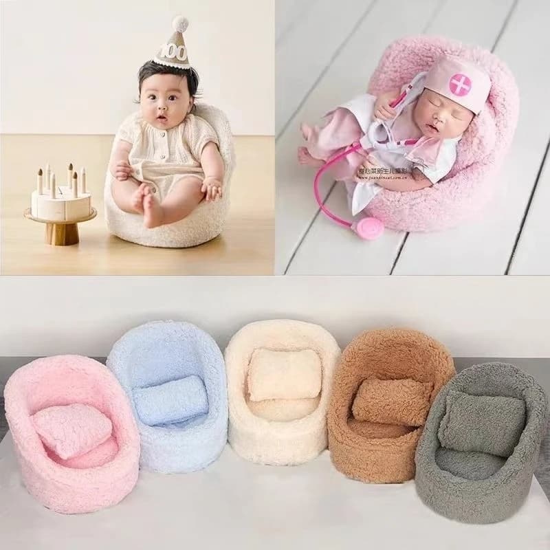 Conjunto de cadeiras macias para bebês recém-nascidos para fotografia de estúdio