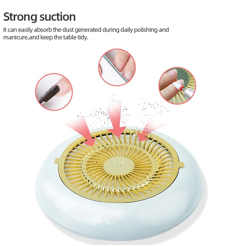 Máquina de manicure profissional 60w 35000 rpm com aspirador de pó e brocas