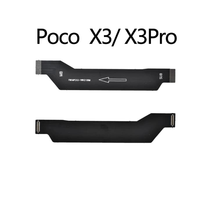 Cabo flexível FPC preto para placa-mãe Xiaomi Poco X3 e X3 Pro com conectores finos