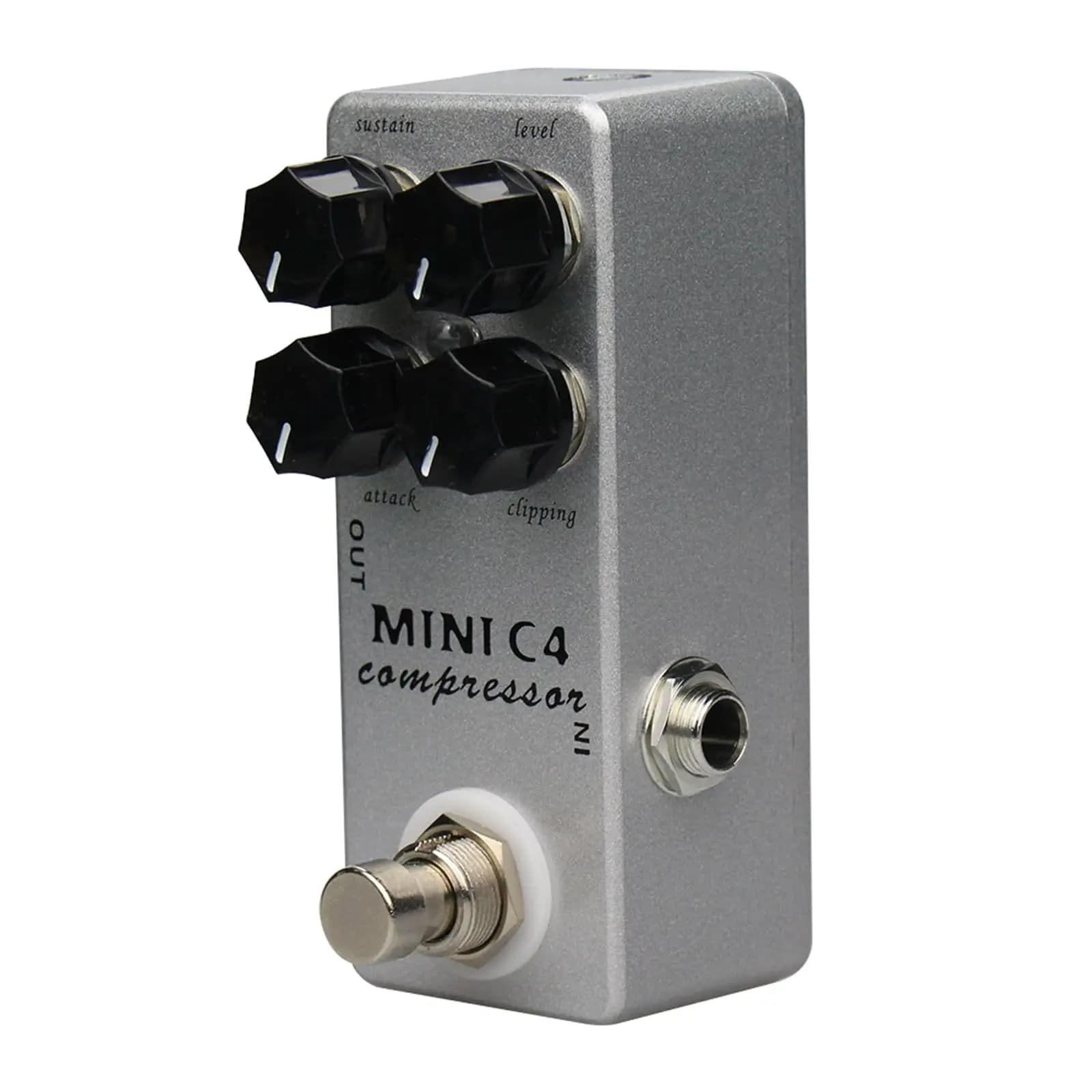 Pedal de compressor dinâmico Mosky MINI C4 para guitarra, efeito true bypass, carcaça de metal para guitarristas e bajistas, uso em palco