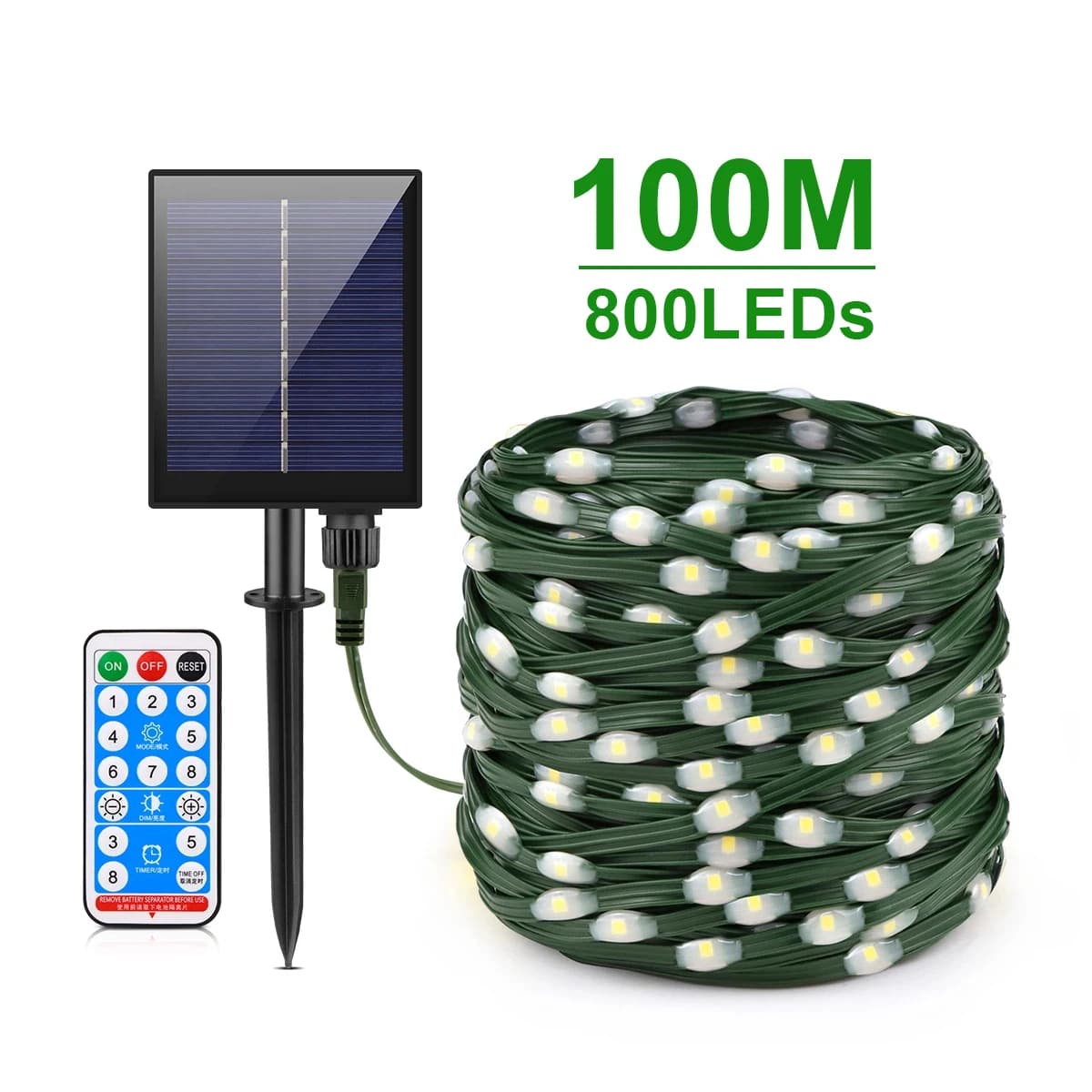 Couro led solar string luzes de fadas 100m luzes de natal à prova dwaterproof água ao ar livre guirlanda lâmpada solar de alta potência para decoração do jardim