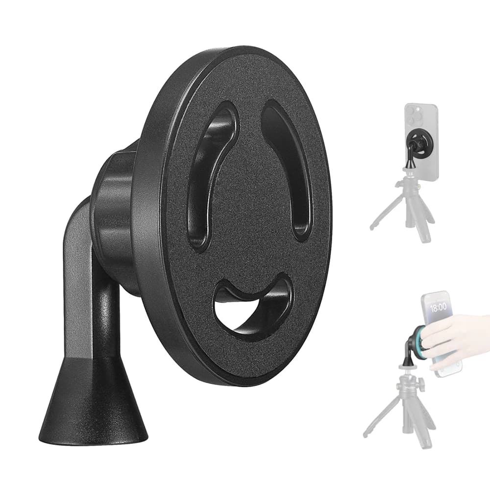 Adaptador de montagem de tripé de telefone magnético com 1/4'-20 para MagSafe para iPhone 15, 14, 13, 12 Plus Pro Max