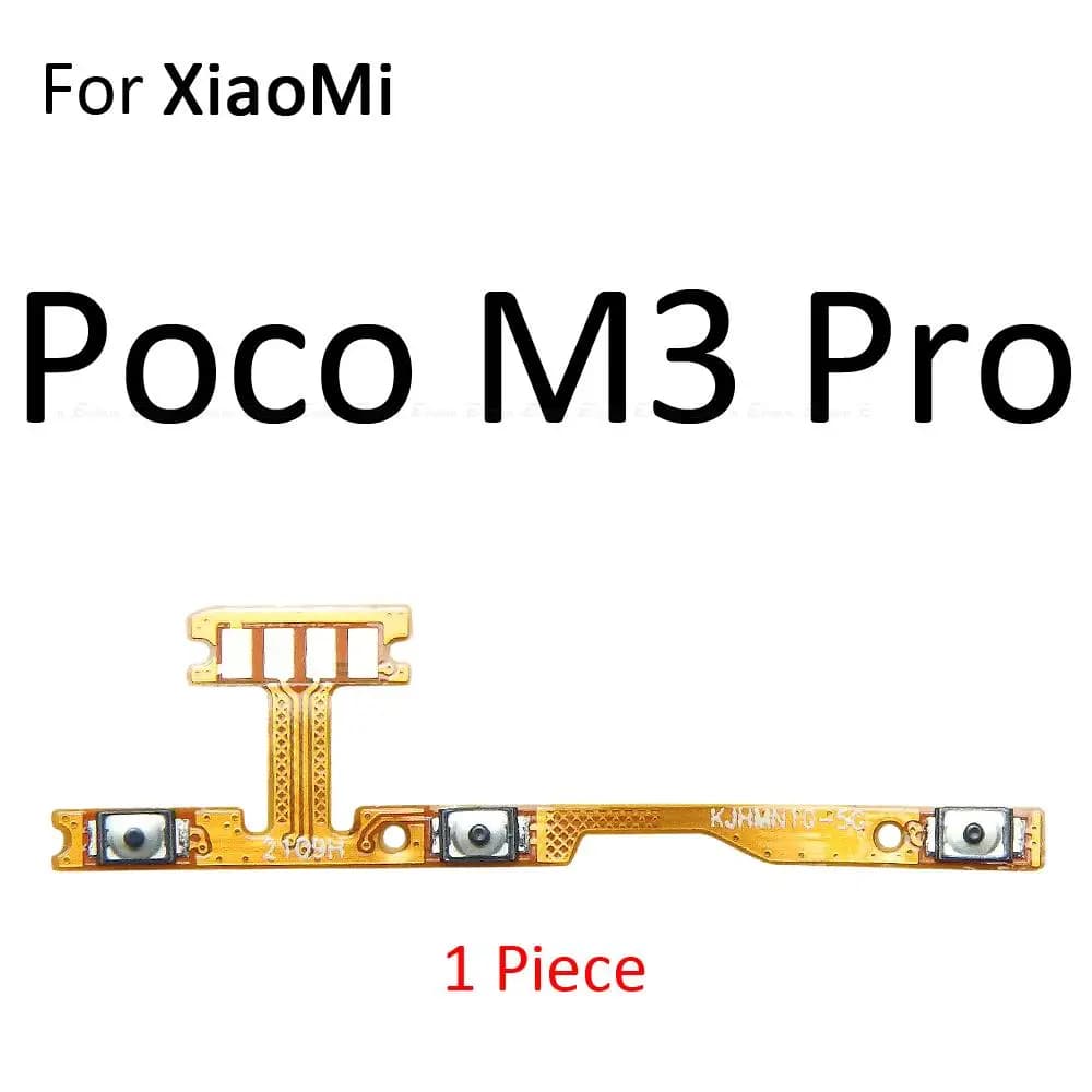 Cabo flexível botão volume e power Xiaomi Poco M3 Pro amarelo compatível original