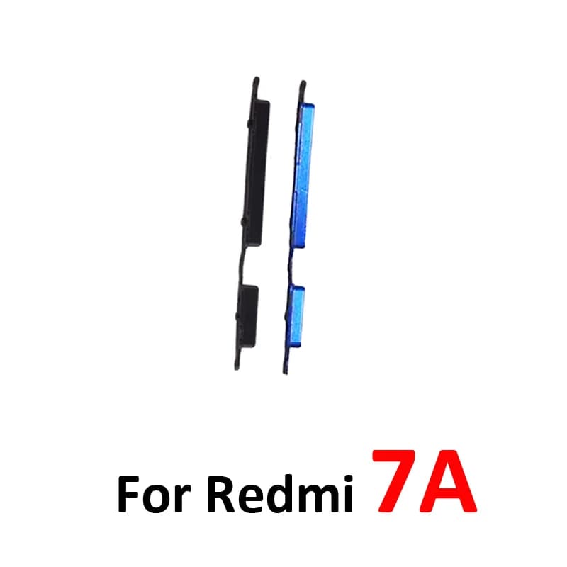 Botões de volume e liga/desliga preto e azul para reposição Xiaomi Redmi 7A