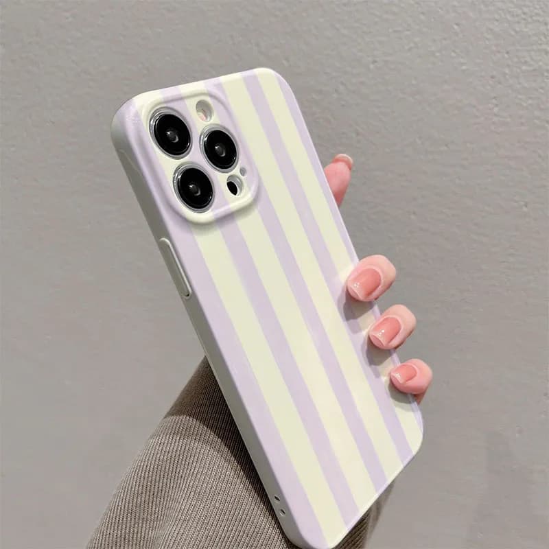Capa de Telefone Luxuosa Clmj Swag com Listras Roxas e Acabamento Brilhante em PC Duro para Xiaomi Redmi Note 15 13 12S 12 11S 11 10 9 Pro Plus Max 4G 5G