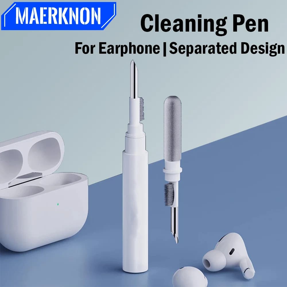 Kit de limpeza para fones de ouvido Bluetooth com caneta e escova separadas