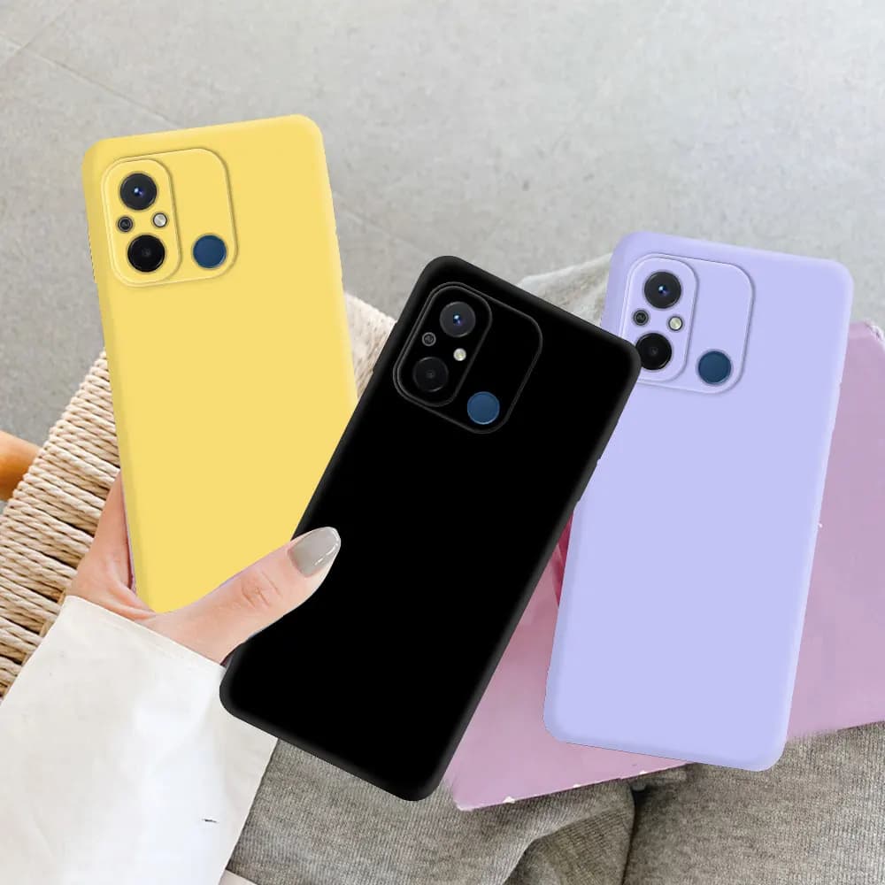 Capa para celular Xiaomi Poco M4 em TPU amarelo, preta e lilás, proteção traseira resistente