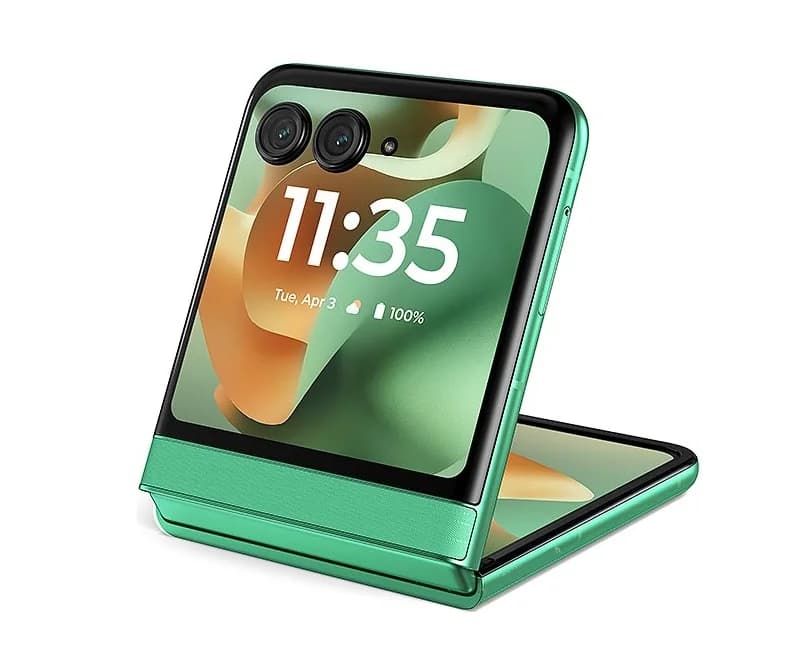 Motorola Moto Razr 60 2025 em cinza, rosa, verde e azul