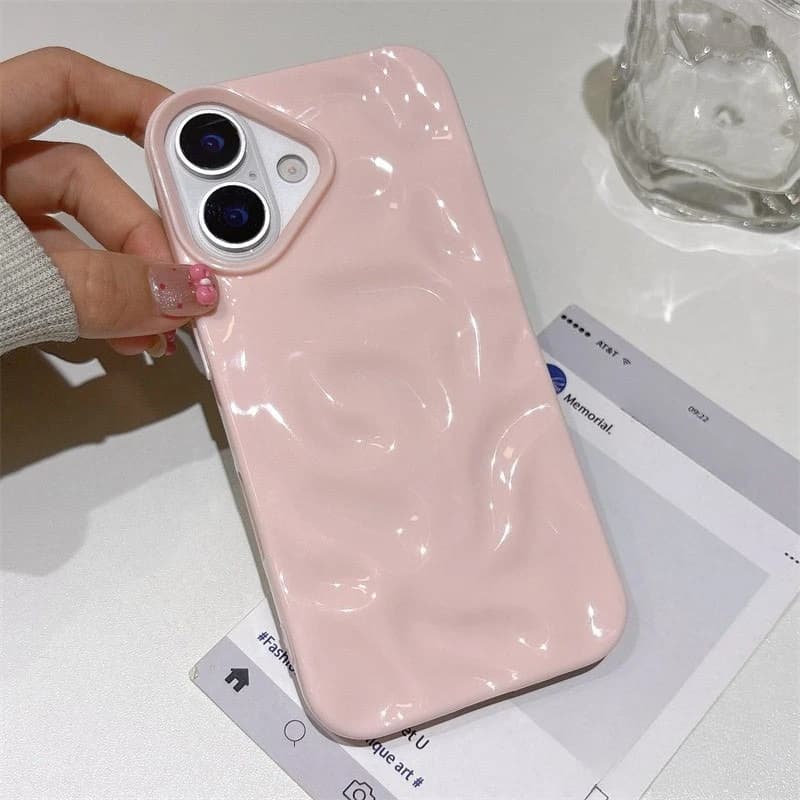 Capa rosa com textura 3D estilo meteorito para celular Xiaomi Poco M7