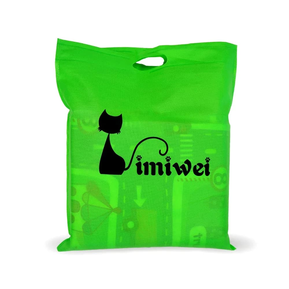 Bolsa verde com alça para transporte do tapete infantil em espuma EVA com estampa de cidade