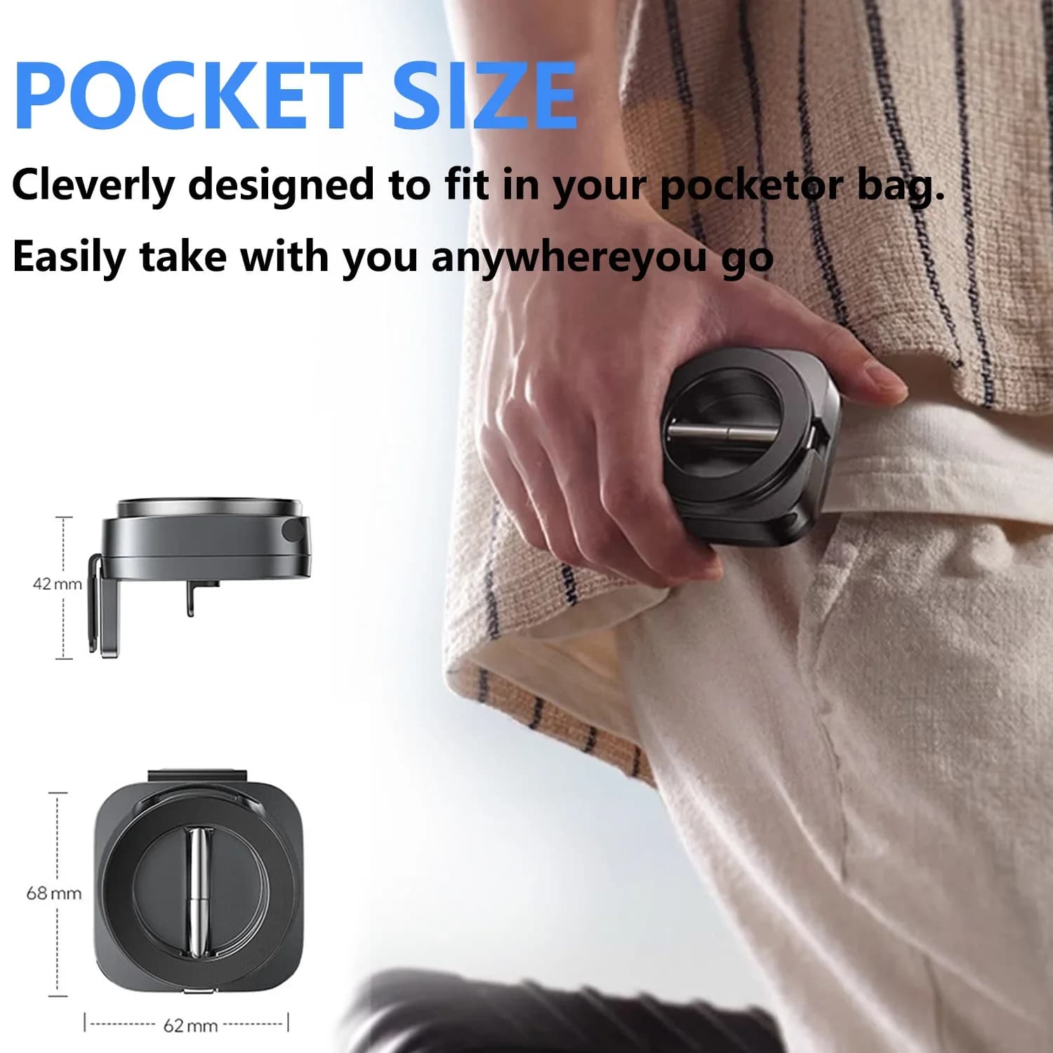 Suporte magnético para celular compacto e portátil, fácil de guardar e transportar no bolso