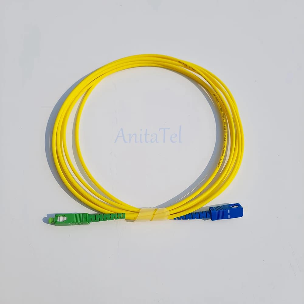 Cabos de remendo de fibra óptica SC/APC-SC/UPC simplex, 10 peças, 1m/2m/3m/5m/10m, monomodo, 2.0mm ou 3.0mm