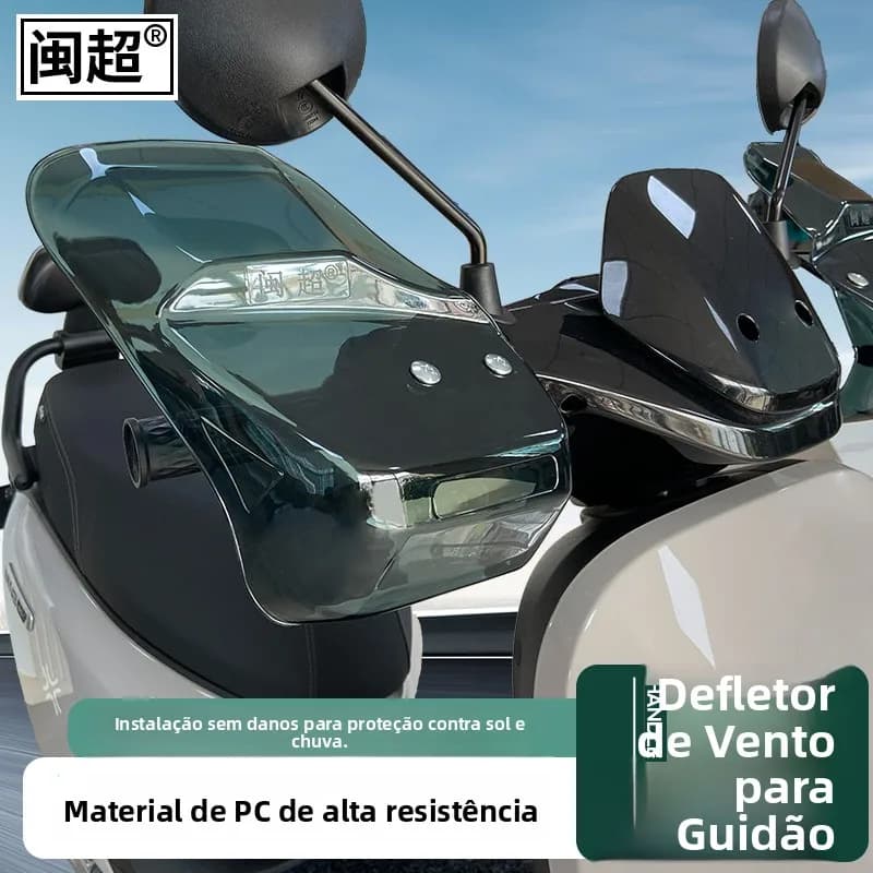 Protetor de Guidão para Veículos Elétricos com Para-brisa, Guarda-chuva, Protetor de Freio e Luvas Térmicas Grossas de Dedo I...