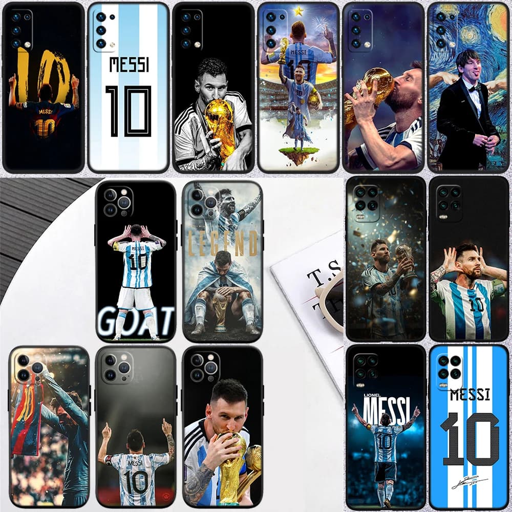 Capa de telefone de alta qualidade com imagens de Messi para Xiaomi Poco C40 C50 C51 C55 C65 C71 C75 F2 F3 F5 F6 F7 Pro Ultra