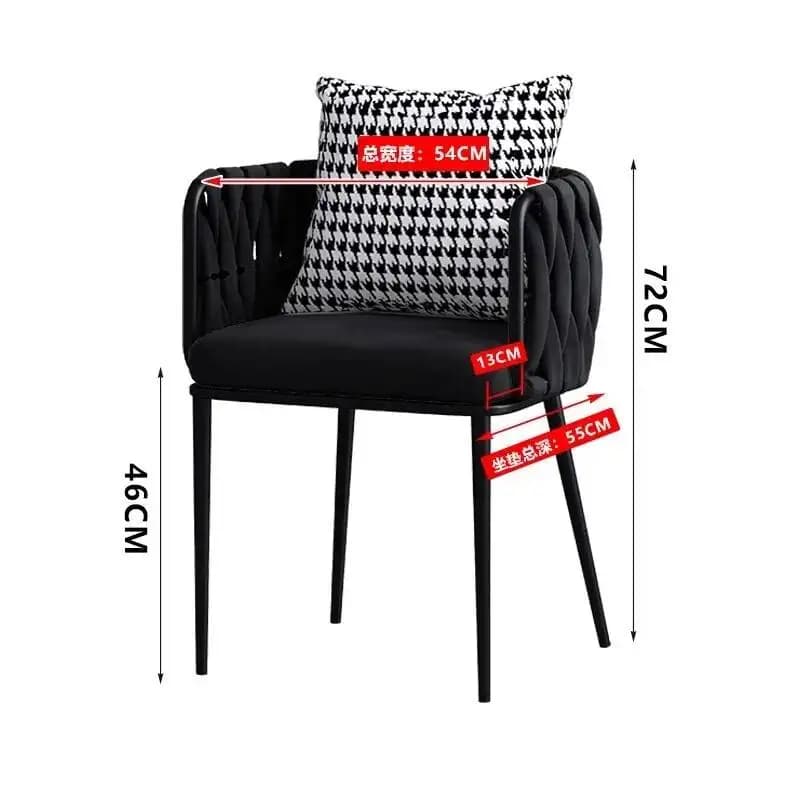 Cadeiras de jantar modernas e minimalistas, pretas, confortáveis, com pernas de metal, cadeira de lounge, designer, cozinha, móveis para casa