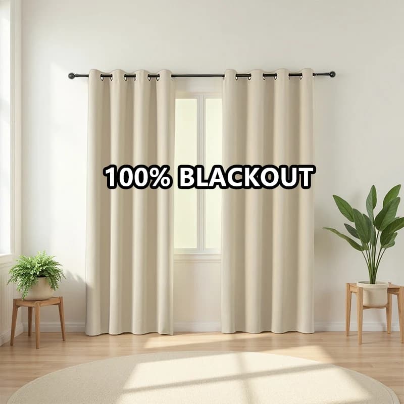 Cortinas 100% Blackout para Quarto e Sala de Estar - Proteção UV, Deslizamento Fácil, Design Elegante