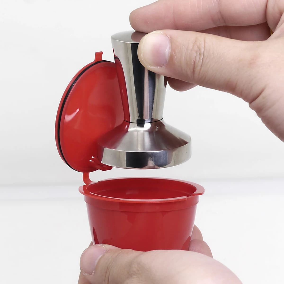 Aço inoxidável inteligente dolce gusto calcadeira de café 40mm café barista espresso calcadeira plana dolce gusto nescafé peças da cafeteira