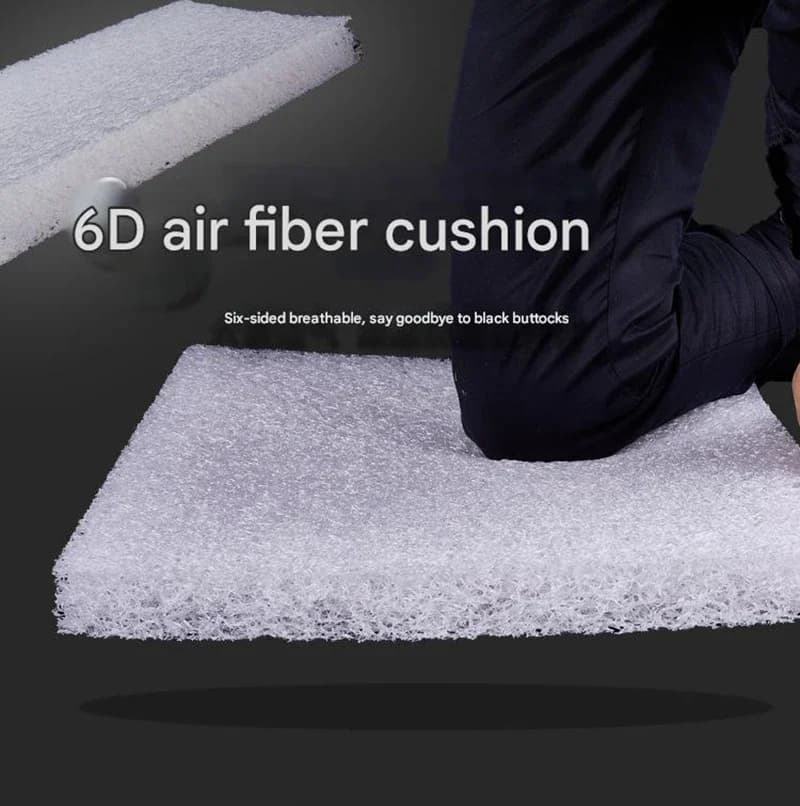 Almofada Air Fiber 6D branca respirável para assento com estrutura arejada e uso ergonômico