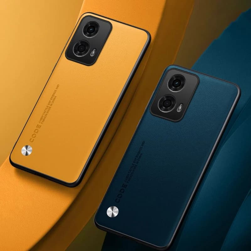 Capa traseira de couro PU laranja para Motorola