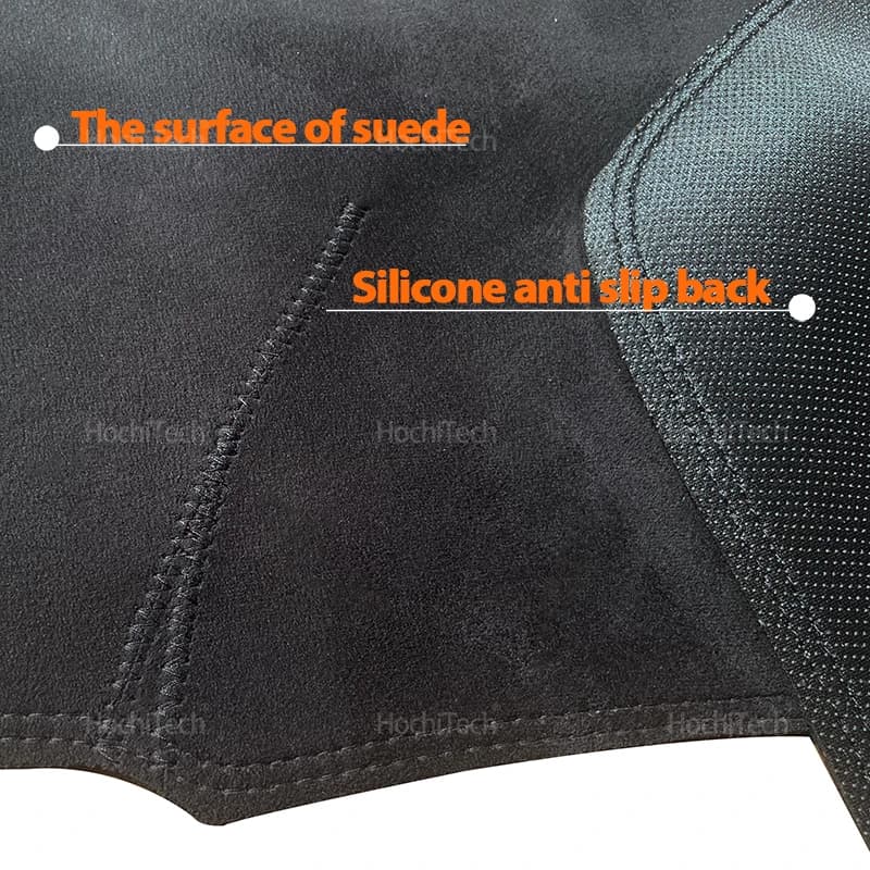 Tapete para carro Volvo XC40 preto em couro camurça com superfície antiderrapante de silicone