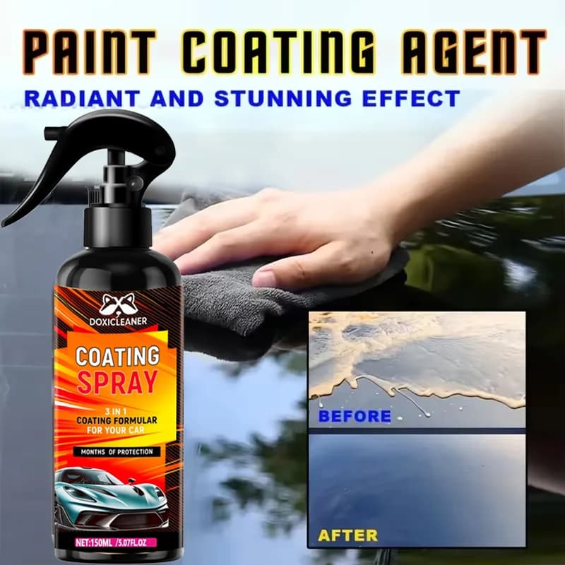 DOXICLEANER Spray de Revestimento Automotivo de Ação Rápida, Agente Reparador Multifuncional, Brilho para Pneus, Limpeza Automotiva, Polidor para Carro