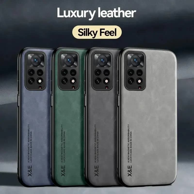 Capa Magnética para Xiaomi com Couro e Silicone à Prova de Choque