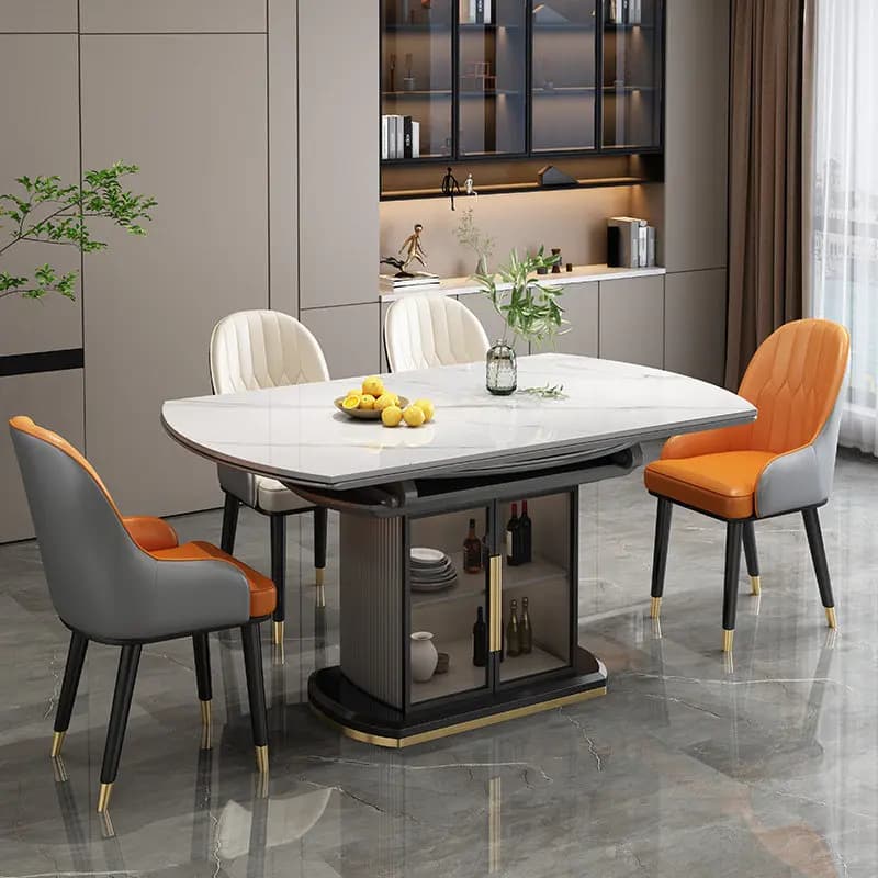 Mesa de Jantar Moderna de Luxo, Mesa de Café para Restaurante, Cadeiras de Mármore, Móveis de Sala de Jantar Nórdica