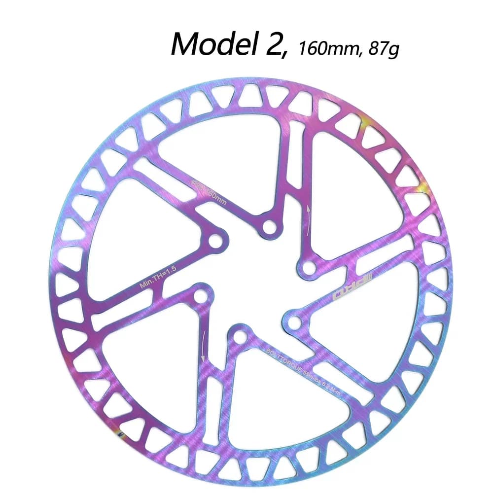 Rotor de freio a disco para bicicleta IIIPRO 160mm aço inoxidável oil slick arco-íris modelo 2