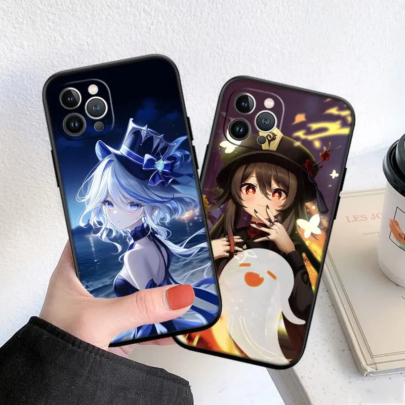 Capas de telefone soft Genshin Impact com personagens femininas em estilo anime para Xiaomi Poco com proteção antirrisco