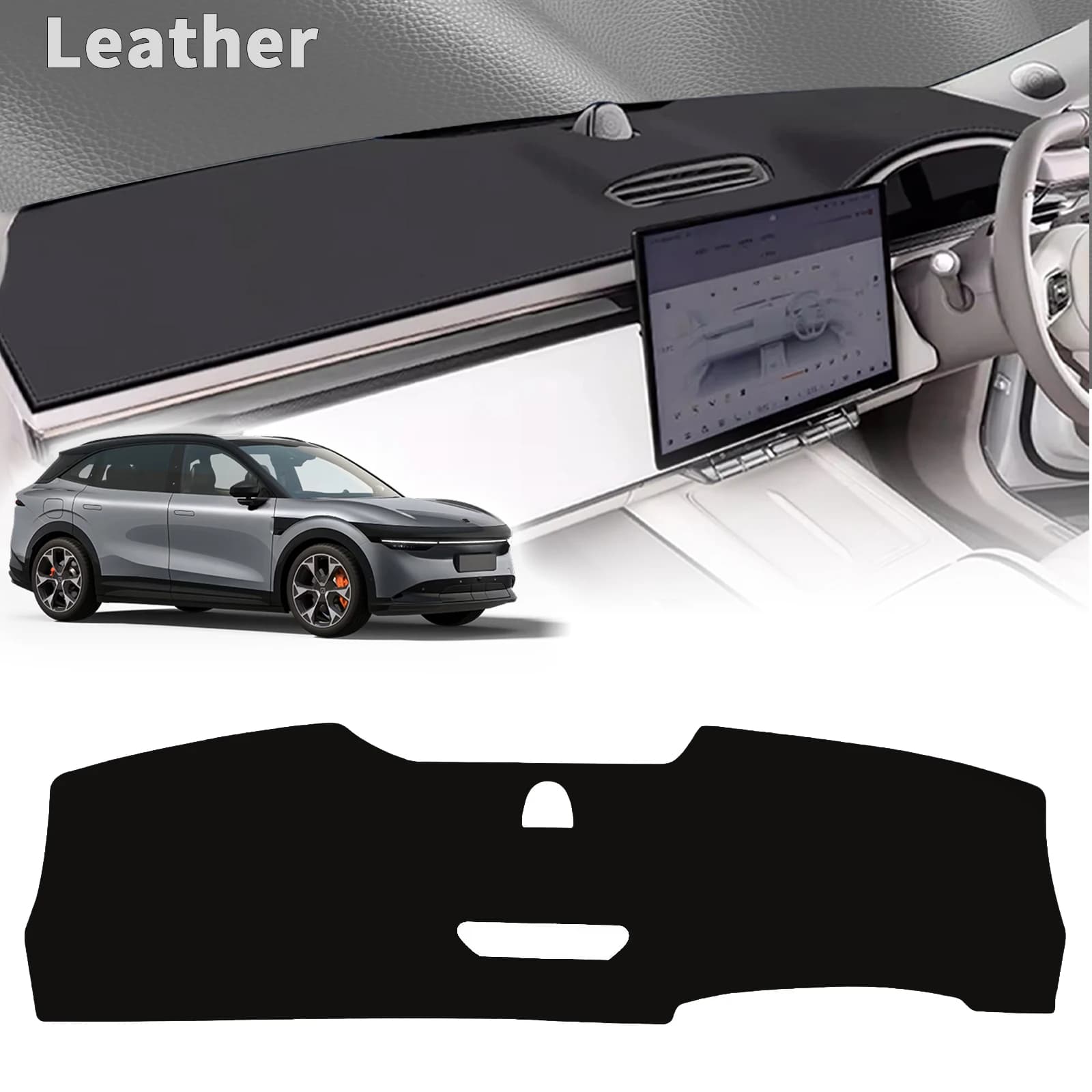 Tapete Protetor de Painel em Couro para Carro ZEEKR 7X 2025 2026 2027 com Cobertura Solar