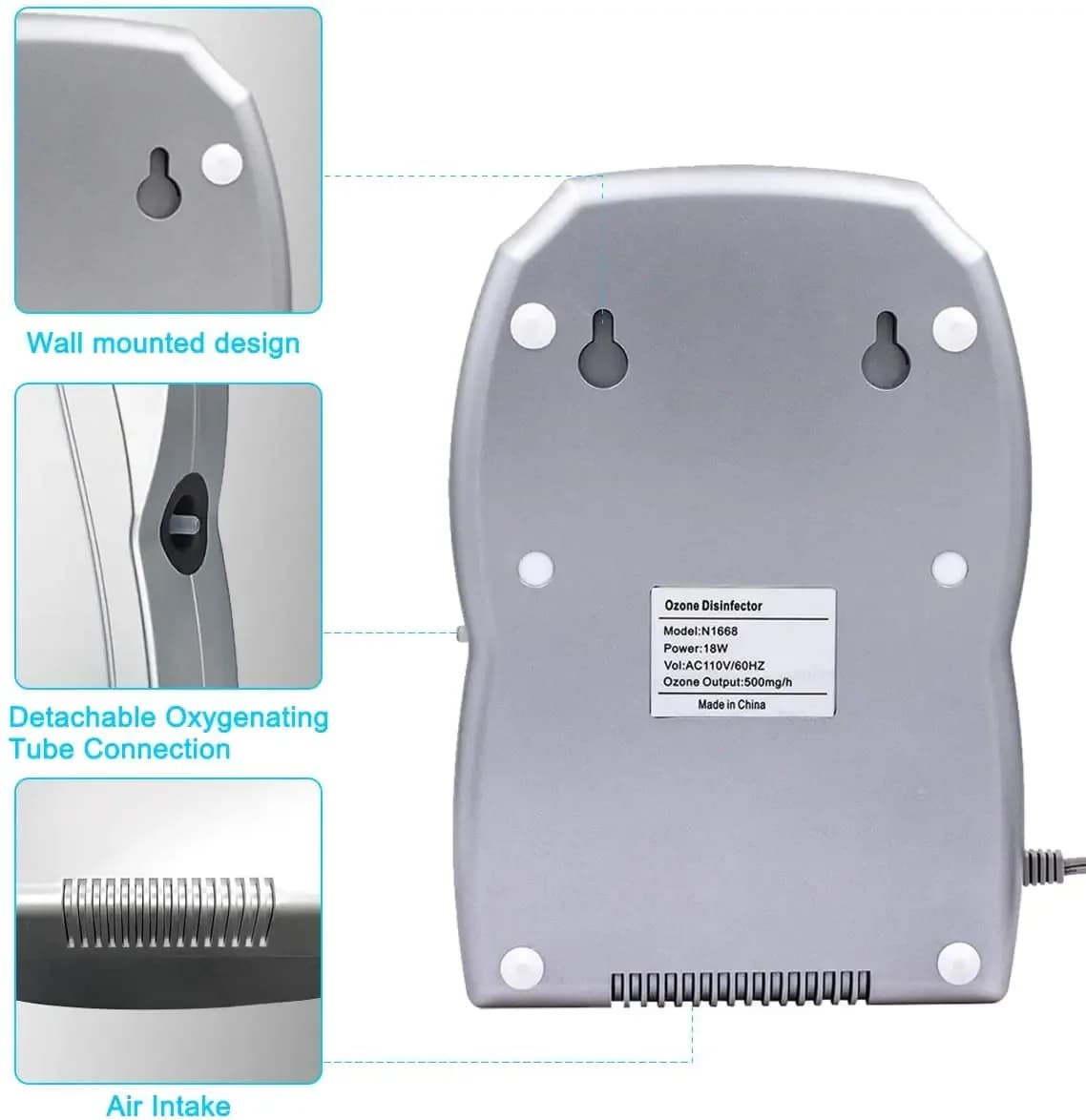 Gerador de ozônio 220 V 110 V 12 V Esterilizador purificador de Ar Purificação de Preparação de Alimentos Frutas Legumes Água Ozonizador Ionizator