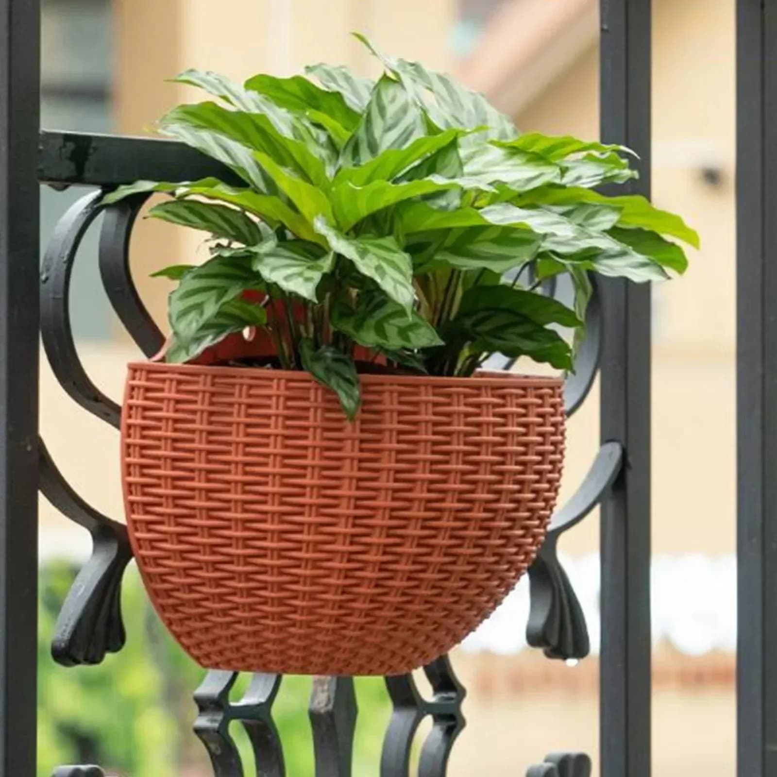 Variedade de cestas de flores penduradas de rattan artificial, suspensão de parede, decoração de jardim