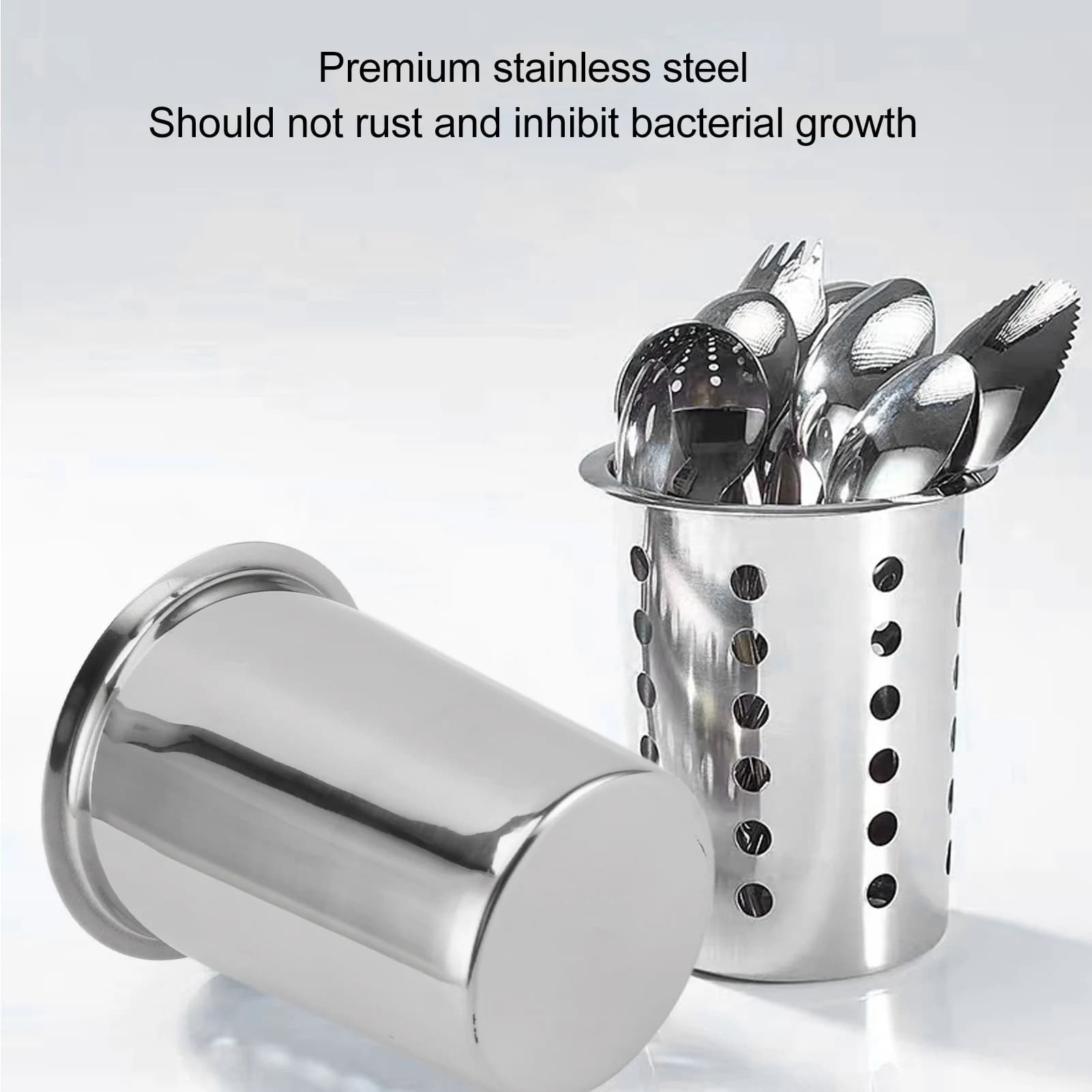 Suporte para Utensílios de Aço Inoxidável Grande Capacidade à Prova de Bagunça para Cozinha para Facas e Hashis