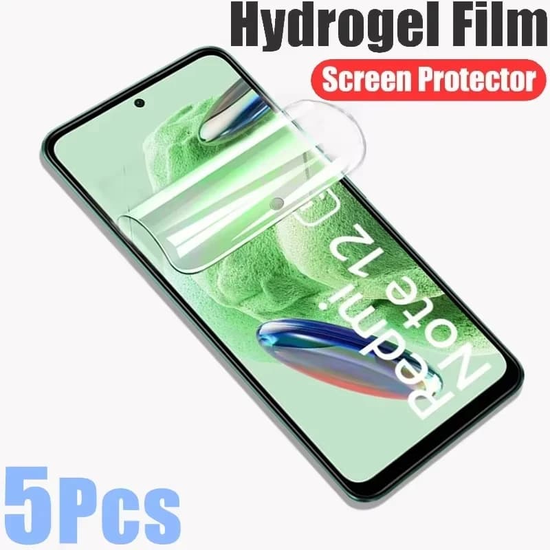 Película de hidrogel transparente para smartphones, 5 peças, protetor de tela de vidro