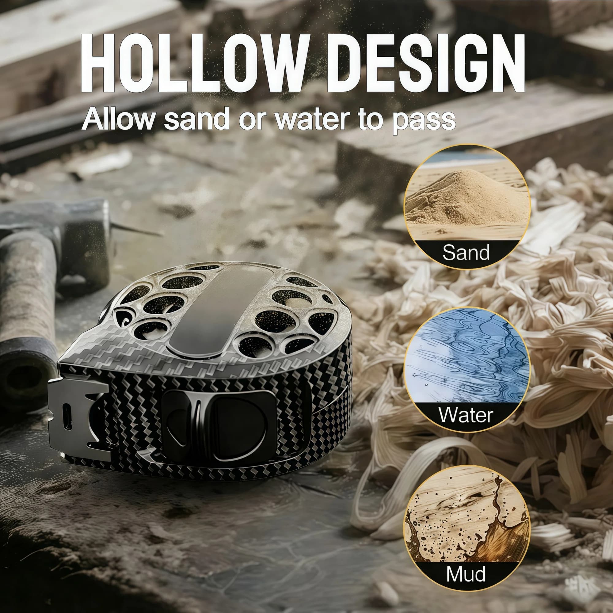 Fita métrica PROBON com design oco, acabamento em carbono, marca e medição de 7,5M/25' (25mm)