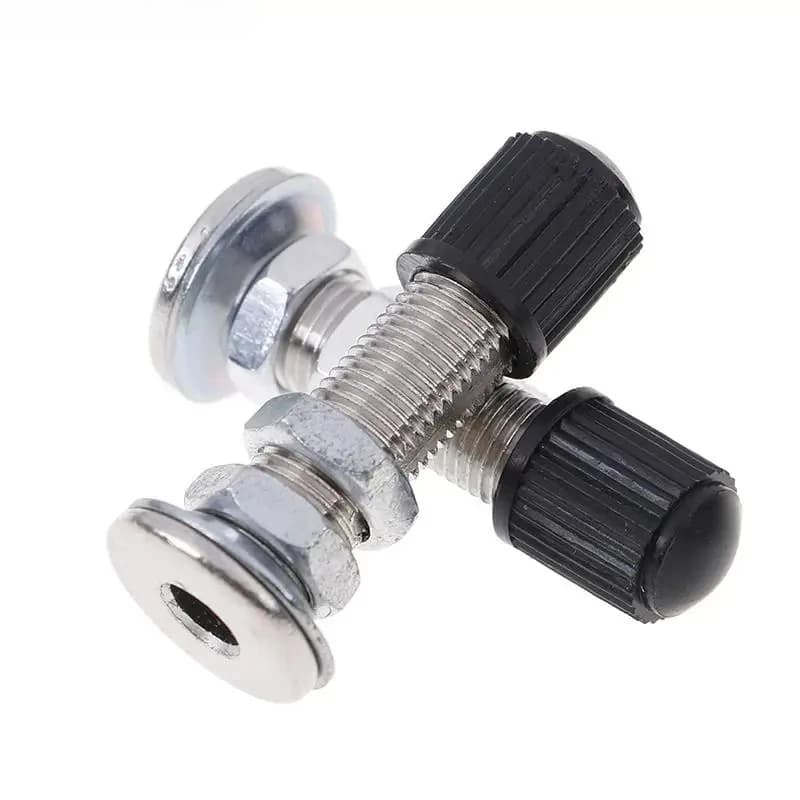 Kit com 2 válvulas Schrader ultraleves para pneu de bicicleta, 31mm, preto e metal