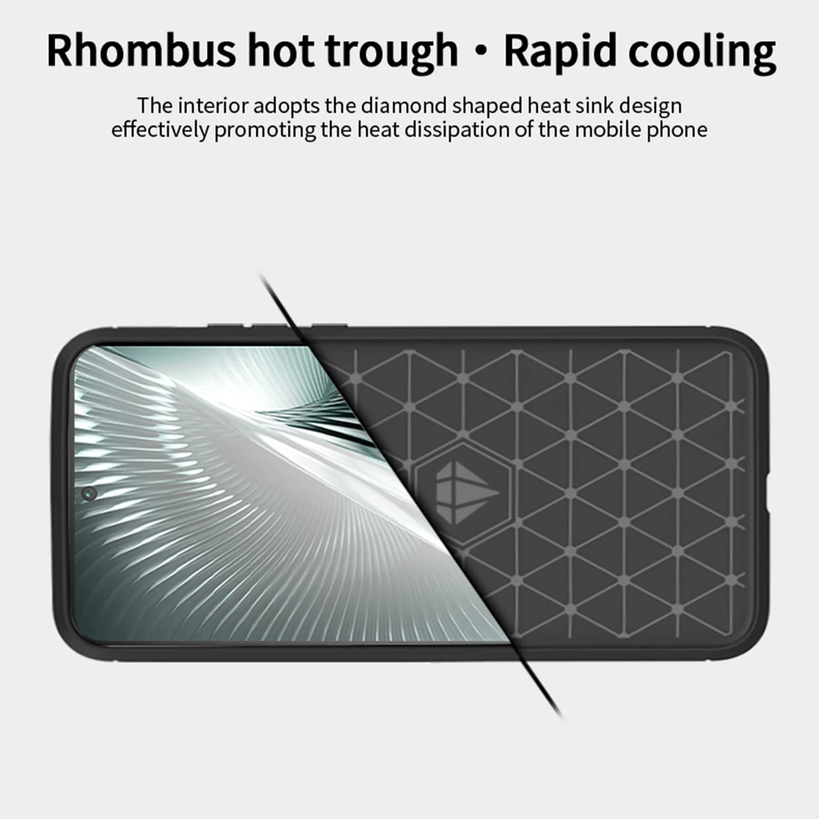 Interior da capa MOFI JK TPU com design de dissipação de calor em forma de losango para Xiaomi Poco F6 5G