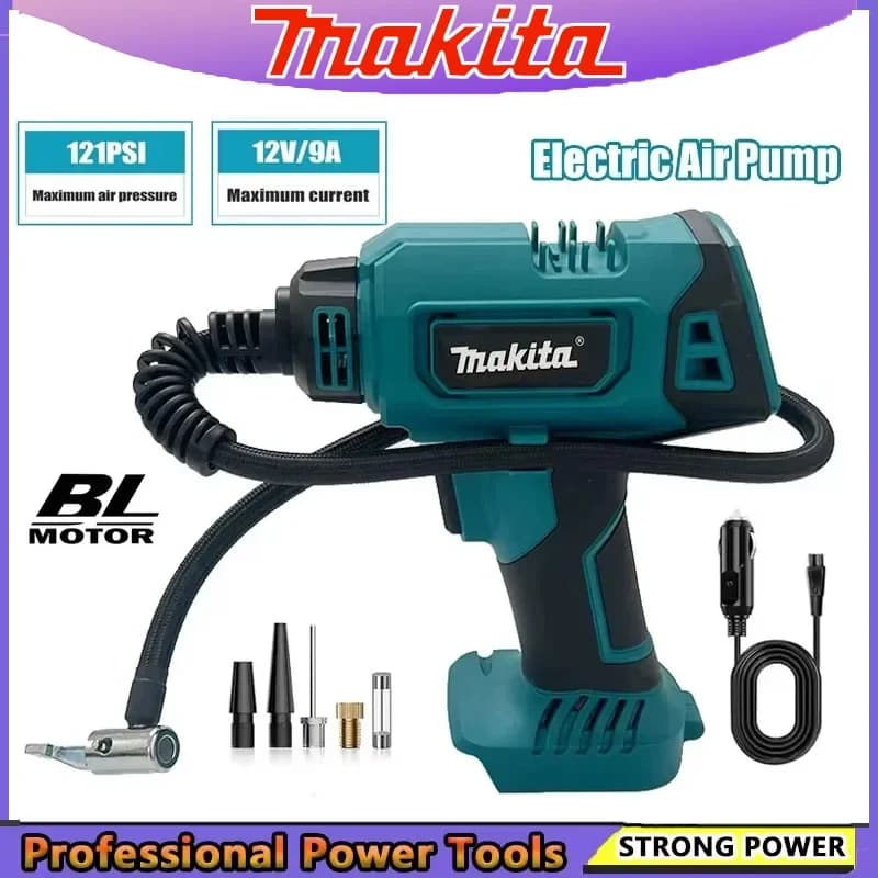 Bomba de ar elétrica portátil Makita 600mm sem fio com acessórios