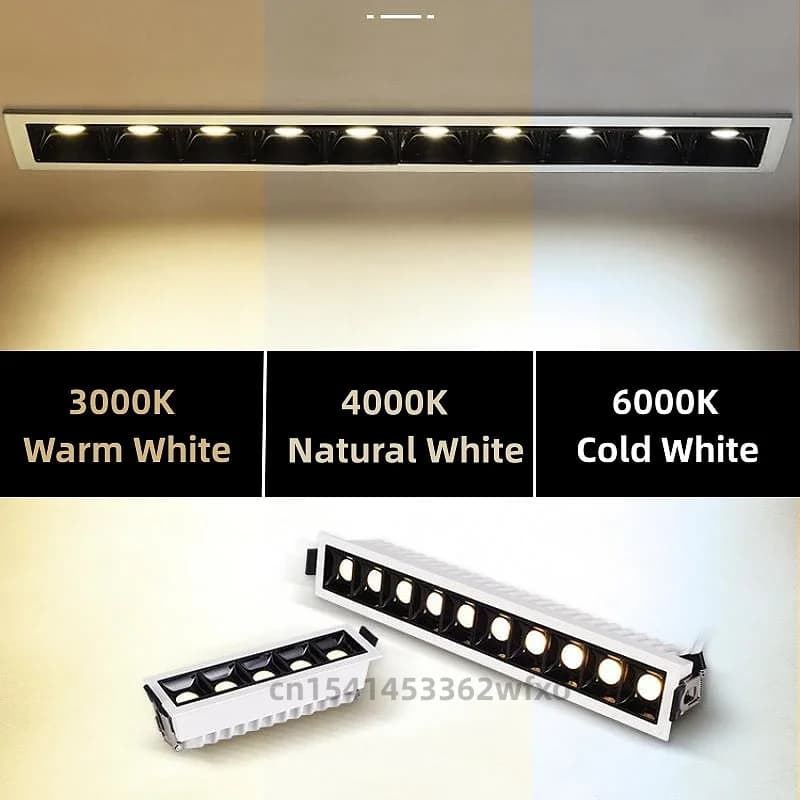 Luminária LED regulável para grelha 2W 4W 6W 10W 20W 30W, Spot, Luz Linear, Embutida, sem luz principal, Downlight, Luz de Teto, Iluminação Comercial