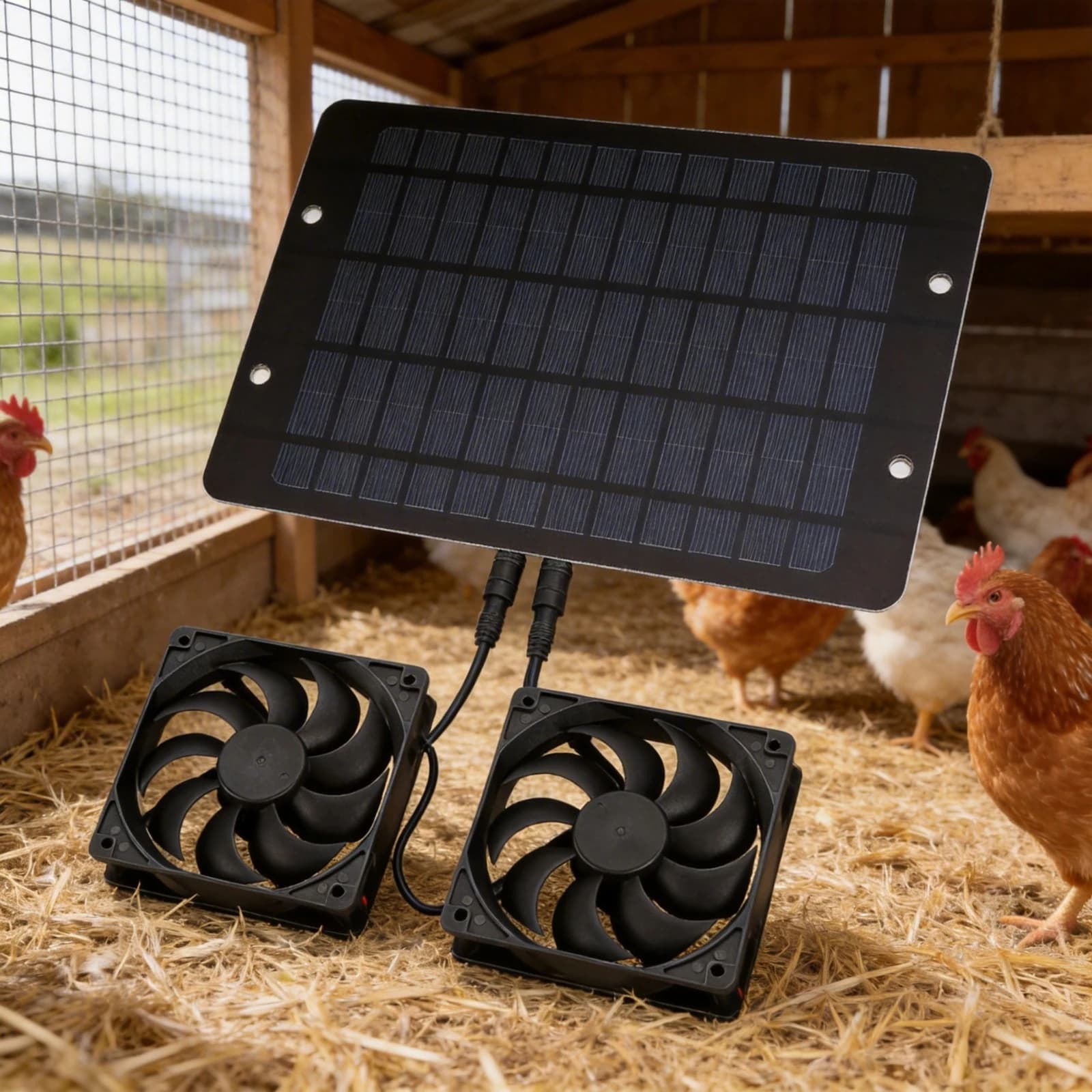 Novo Ventilador Solar 2026: Mini Exaustor Alimentado por Painel Solar para Casas de Cães, Galinheiros, Trailers e Estufas