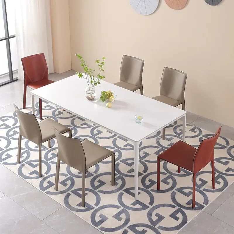 Uma sela francesa cadeira de jantar de couro casa moderna e minimalista cadeira de maquiagem restaurante relaxante cadeiras de jantar móveis para casa