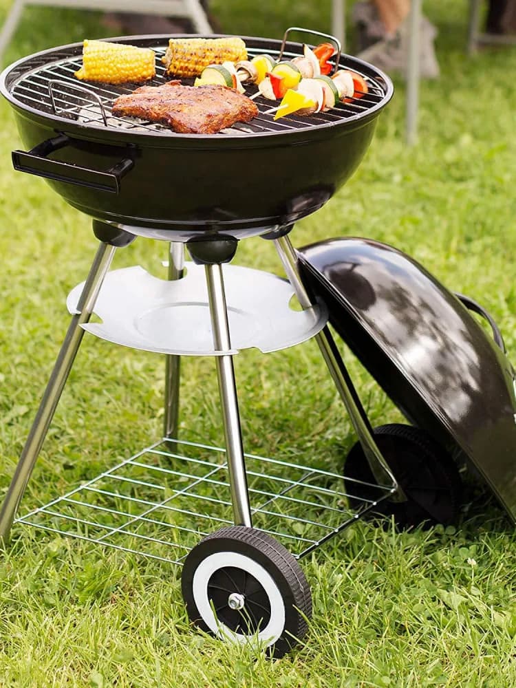 K-star fogão para churrasco doméstico ao ar livre portátil churrasqueira 18.5 Polegada fogão a maçã carvão grelhado fogão push-pull 2024