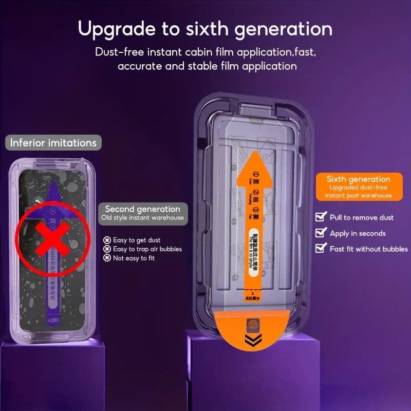 Aplicador de sexta geração para protetor de tela Xiaomi Redmi Note 13 Pro com aplicação rápida e sem bolhas