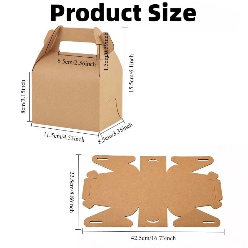 Caixas de presente de papel kraft marrom e branco para eventos